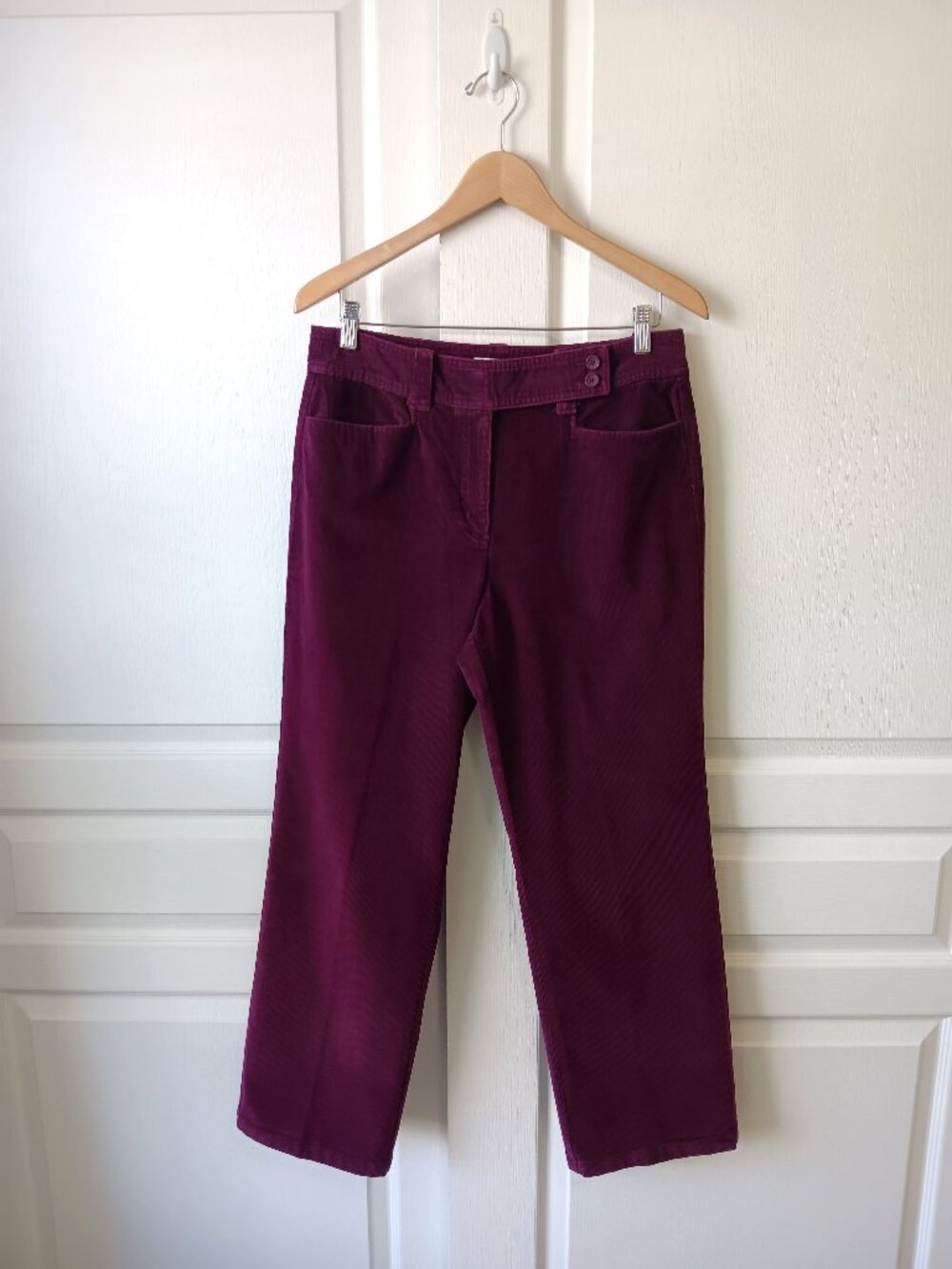 Talbots Women's Purple Cotton Corduroy Straight Leg Pants Size 10